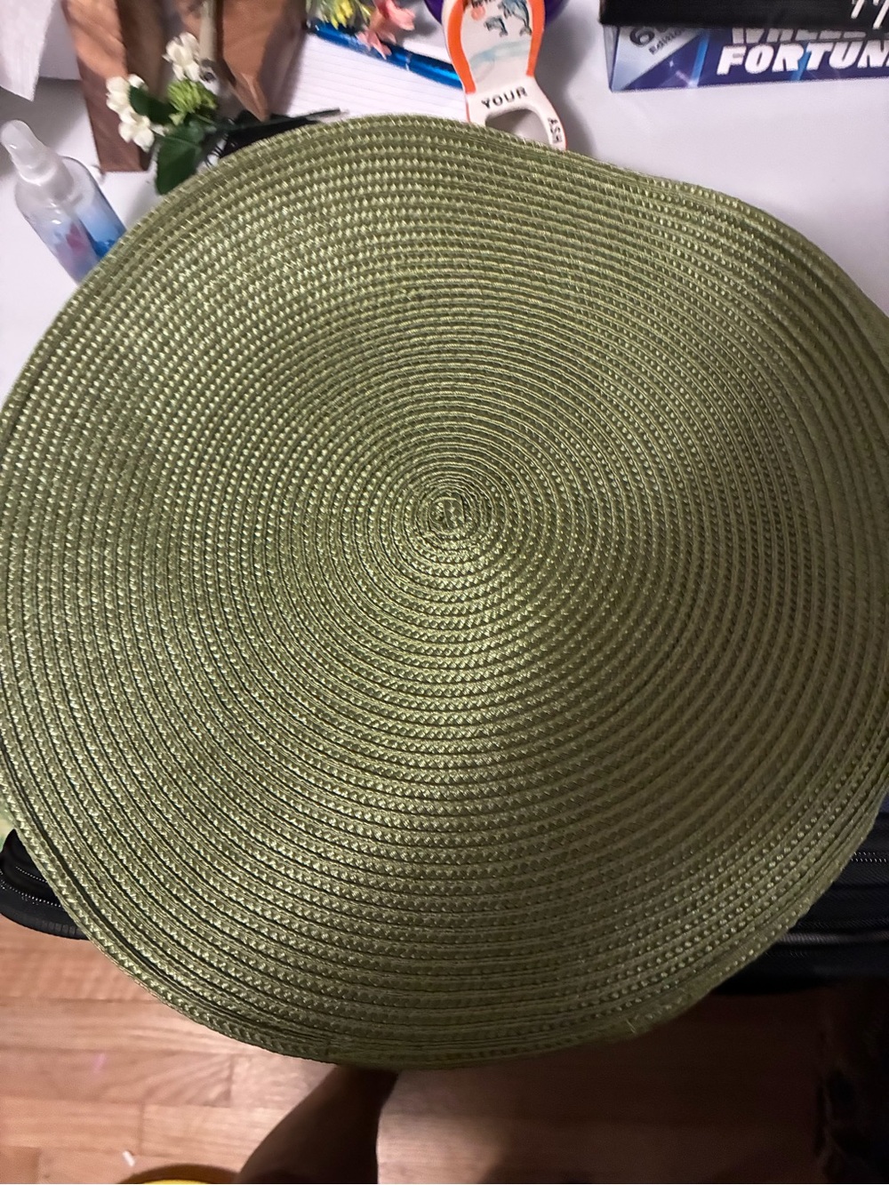 Green Woven Round Placemats Set - Home Accents